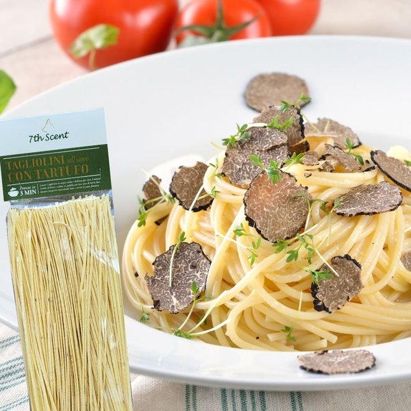Tagliolini (pasta) met zwarte truffel